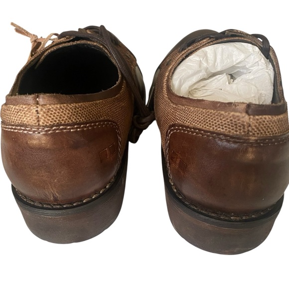 BED|STU Bed Stu Brown Canvas Leather Cap Toe Distressed Leather Oxfords Men\'s 8 main image 12